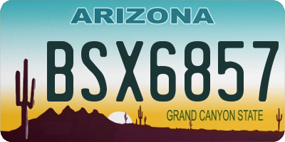 AZ license plate BSX6857