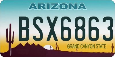AZ license plate BSX6863