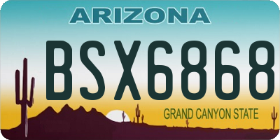 AZ license plate BSX6868
