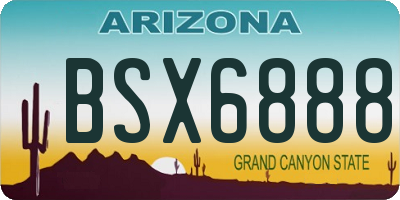 AZ license plate BSX6888