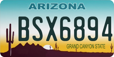 AZ license plate BSX6894