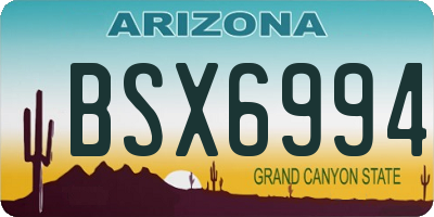 AZ license plate BSX6994