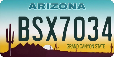 AZ license plate BSX7034