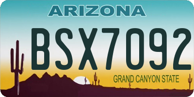 AZ license plate BSX7092