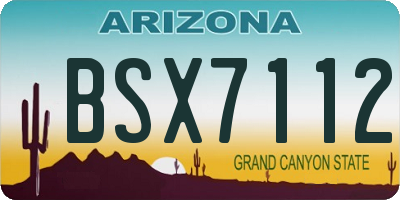 AZ license plate BSX7112