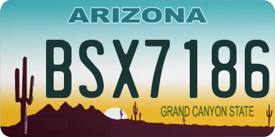 AZ license plate BSX7186