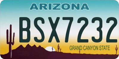 AZ license plate BSX7232