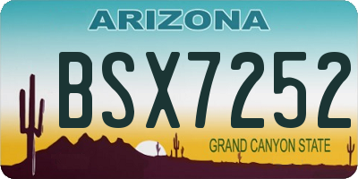 AZ license plate BSX7252