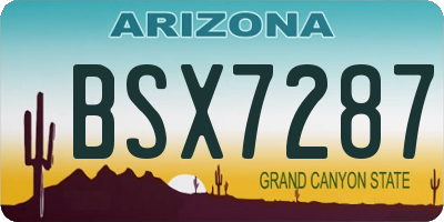 AZ license plate BSX7287