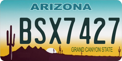 AZ license plate BSX7427
