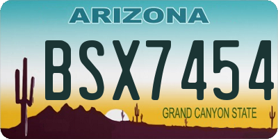 AZ license plate BSX7454