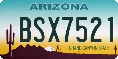 AZ license plate BSX7521