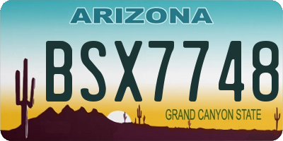 AZ license plate BSX7748