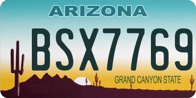 AZ license plate BSX7769