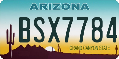 AZ license plate BSX7784