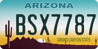 AZ license plate BSX7787