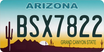 AZ license plate BSX7822