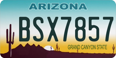 AZ license plate BSX7857