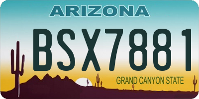 AZ license plate BSX7881