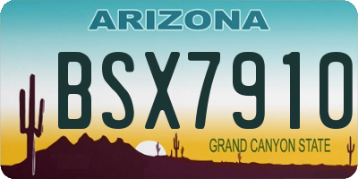 AZ license plate BSX7910