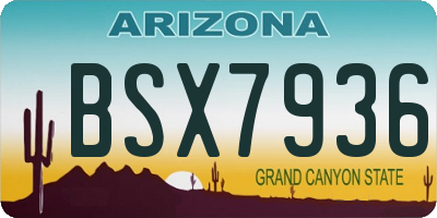 AZ license plate BSX7936