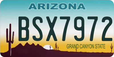 AZ license plate BSX7972