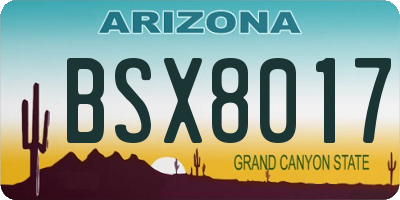 AZ license plate BSX8017