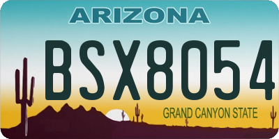 AZ license plate BSX8054
