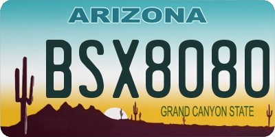 AZ license plate BSX8080