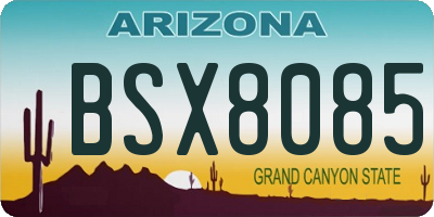 AZ license plate BSX8085