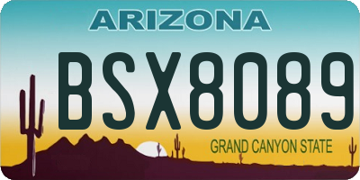 AZ license plate BSX8089