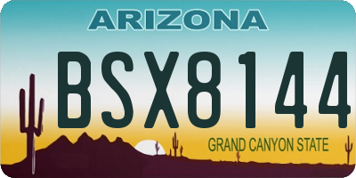 AZ license plate BSX8144