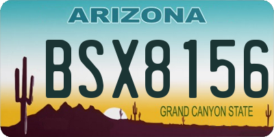 AZ license plate BSX8156