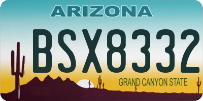 AZ license plate BSX8332