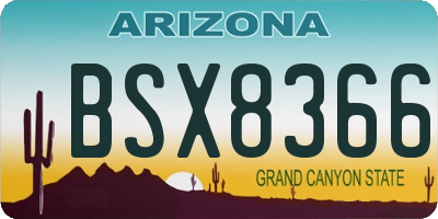 AZ license plate BSX8366