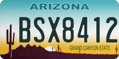 AZ license plate BSX8412