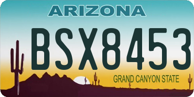 AZ license plate BSX8453