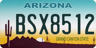 AZ license plate BSX8512