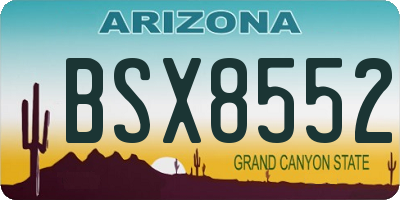 AZ license plate BSX8552