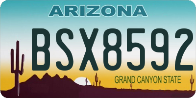 AZ license plate BSX8592