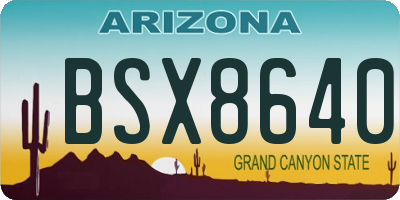 AZ license plate BSX8640