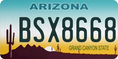 AZ license plate BSX8668