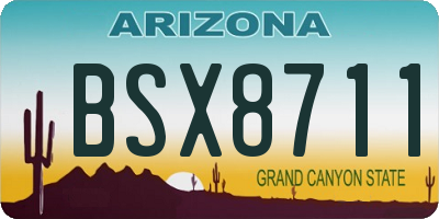 AZ license plate BSX8711