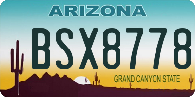 AZ license plate BSX8778