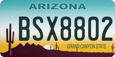 AZ license plate BSX8802