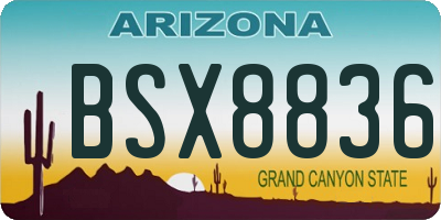 AZ license plate BSX8836