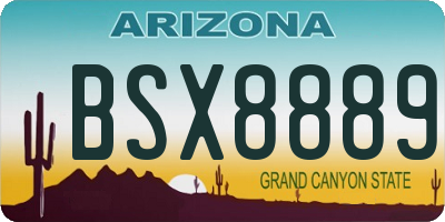 AZ license plate BSX8889
