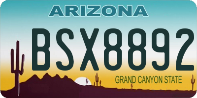 AZ license plate BSX8892