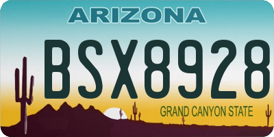 AZ license plate BSX8928