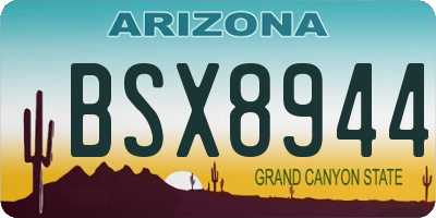 AZ license plate BSX8944